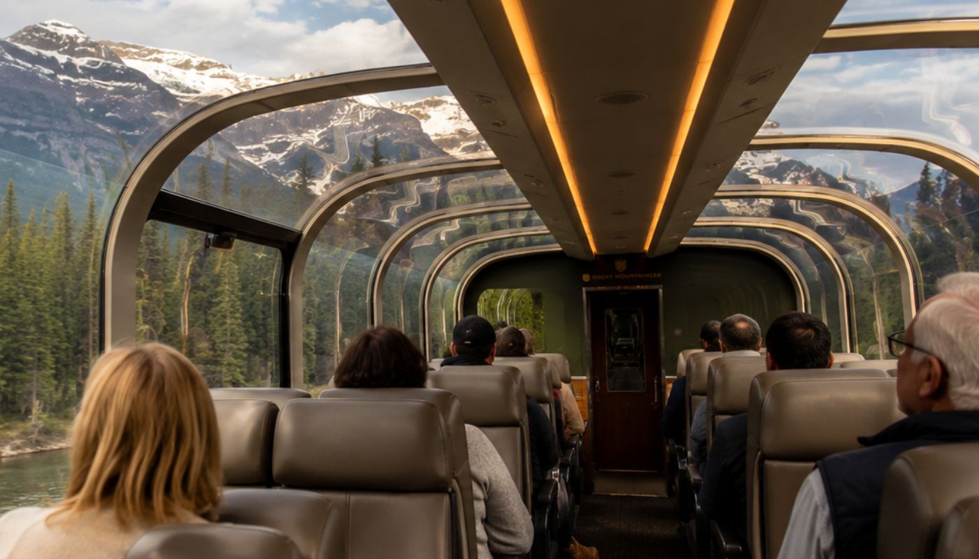 podróż luksusowym pociągiem Rocky Mountaineer w Kanadzie